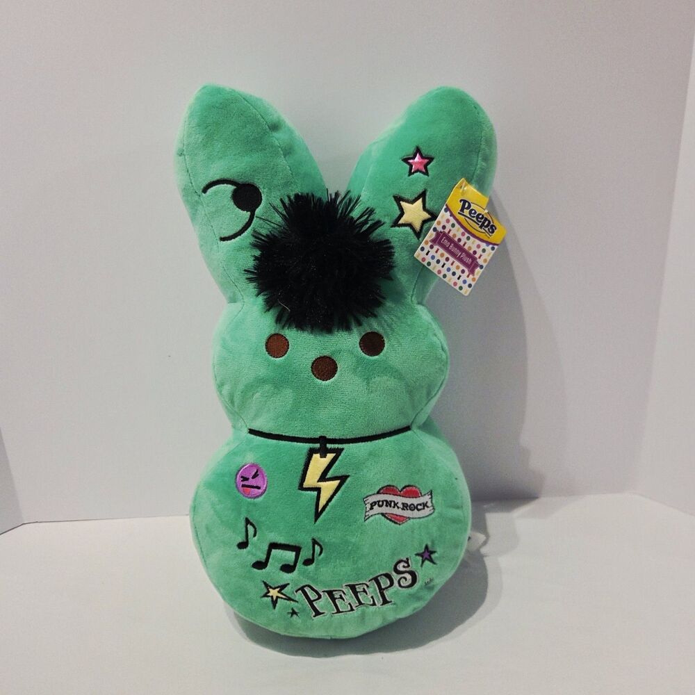 Peeps 15" Plush Bunny Emo Punk Rock Green 2025